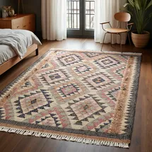 ELLE DECORATION Teppich Kelim Parsa, rechteckig, Höhe: 3 mm, Jute, Baumwolle, Natur, Handgewebt, Kelim, orientalisch, Boho beige 120 cm x 170 cm x 3 mm