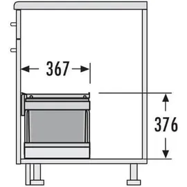 HAILO Einbaumülleimer 60 cm 37,6 l Grau