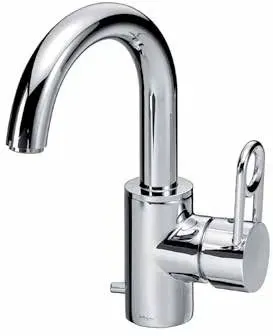 KAJA-Ipuri Einhebel-Wascht.-Einlochbatterie m. Rohrauslauf, Ablaufgarnitur, chrom 52120-c