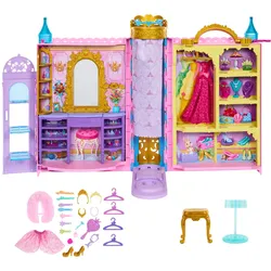 Disney Prinzessin Bereit für den Ball“-Schrank mit Kleidung, Zubehörteilen und Aufbewahrung, erweiterbar auf bis zu ca. 60 cm