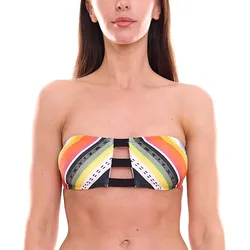 RIP CURL Beach Bazaar Damen Bikini-Oberteil mit Clip-Verschluss Bandeau-Bikini Bandeau-Top Bademode GSILC5 Bunt - M