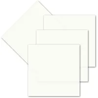 75x einfaches Einlege-Papier für quadratische Karten - transparent-weiß - 140 x 140 mm - ohne Falz - hochwertig mattes Papier von GUSTAV NEUSER