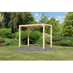 KARIBU Pavillon »Cubus«, BxT: 320 x 160 cm, braun, Holzart: Fichte