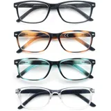 HEEYYOK 4er-Pack Lesebrille 1.75 Herren/Damen,Mode Rechteckige,Komfortabel Lesebrillen mit Federscharnier