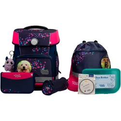 Schulranzen SCHOOL-MOOD "Champion Maxx Pro", Kinder, Gr. B/H/T: 30cm x 40cm x 23cm, leni (hund) mit moodie willi wissbegier, Polyester, Rucksäcke