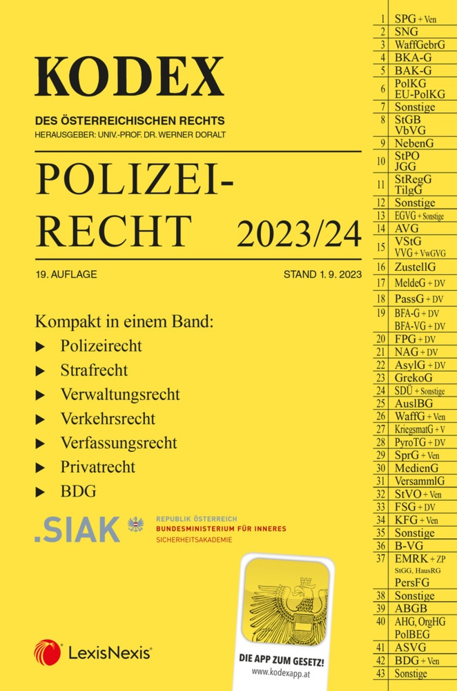 Kodex Polizeirecht 2023/24 - Inkl. App  Kartoniert (TB)