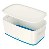 Leitz MyBox Aufbewahrungsbox mit Deckel klein Blickdicht, Weiß/Blau Metallic, Kunststoff, 52291036