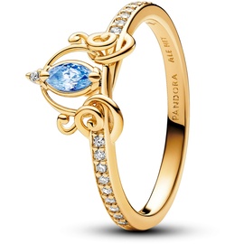 Pandora Disney Cinderellas Kutsche Ring aus Sterling Silber mit vergoldeter Metalllegierung, Cubic Zirkoniastein, Größe: 52,