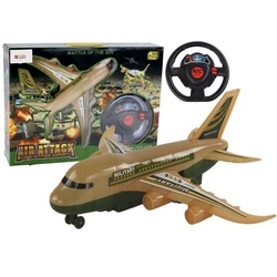 LEAN Toys Spielzeug-Flugzeug Flugzeug Ferngesteuert Militärflugzeug Fernbedienung Spielzeug Modell braun