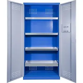 Güde Umweltschrank Stahl 93 x 193 x 38 cm Blau/Grau 4 Wannenböden