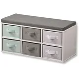KESPER Kindersitzbank 68 x 29,5 x 33 cm Holzwerkstoff weiß grau-türkis