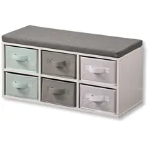 KESPER Kindersitzbank 68 x 29,5 x 33 cm Holzwerkstoff weiß grau-türkis