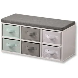 KESPER Kindersitzbank 68 x 29,5 x 33 cm Holzwerkstoff weiß grau-türkis