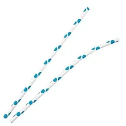 NATURESTAR Flex Papier-Trinkhalme, gepunktet mit Knick, 19,7 cm 42170 , 1 Packung = 100 Stück, hellblau-weiß