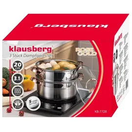 Klausberg Dampfgarer 3-teilig 20 cm KB-7728 Rose Gold