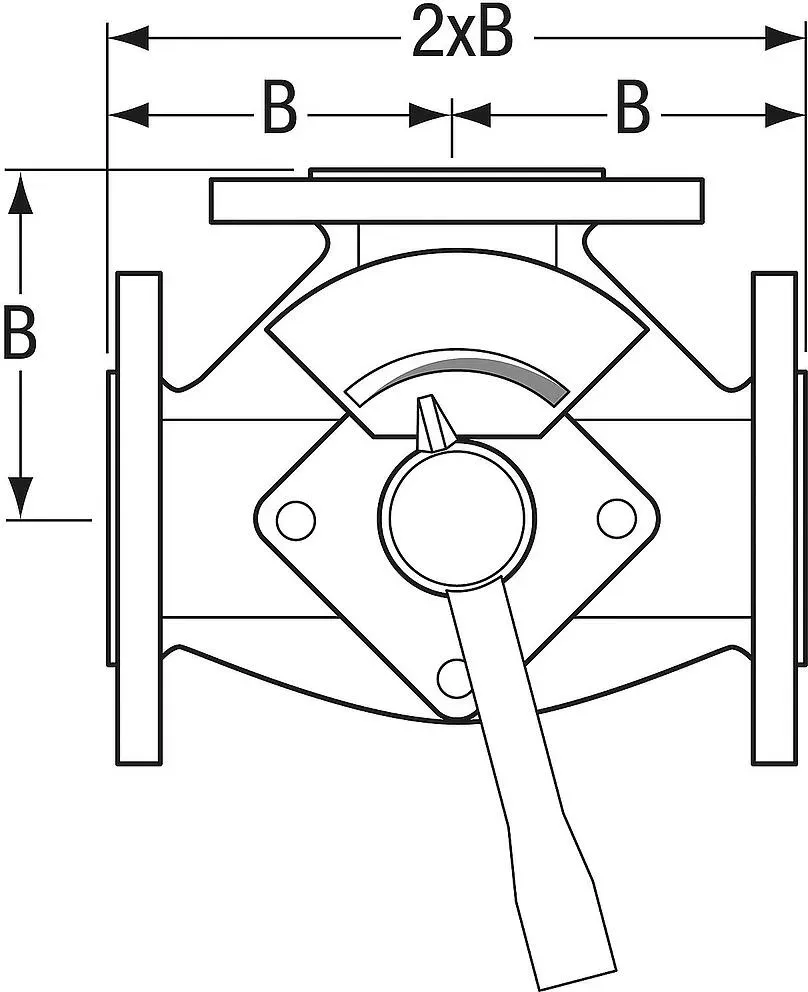 3-Wege-Mischer Flansch VDF3 DN 50 mit Kvs 80