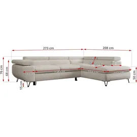 MKS Meble Eckcouch Beige 2-Sitzer