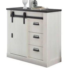furn.design Sideboard 93 x 91 cm Weiß / Anthrazit