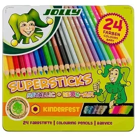 Jolly SUPERSTICKS METALLIC + NEON-MIX Buntstifte farbsortiert