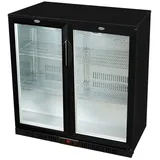 Gastro-Cool - Flaschenkühlschrank mit Glastür - schwarz - Flügeltür - GCUC200