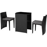 Tectake Rattanset Hamburg 3-tlg. Schwarz