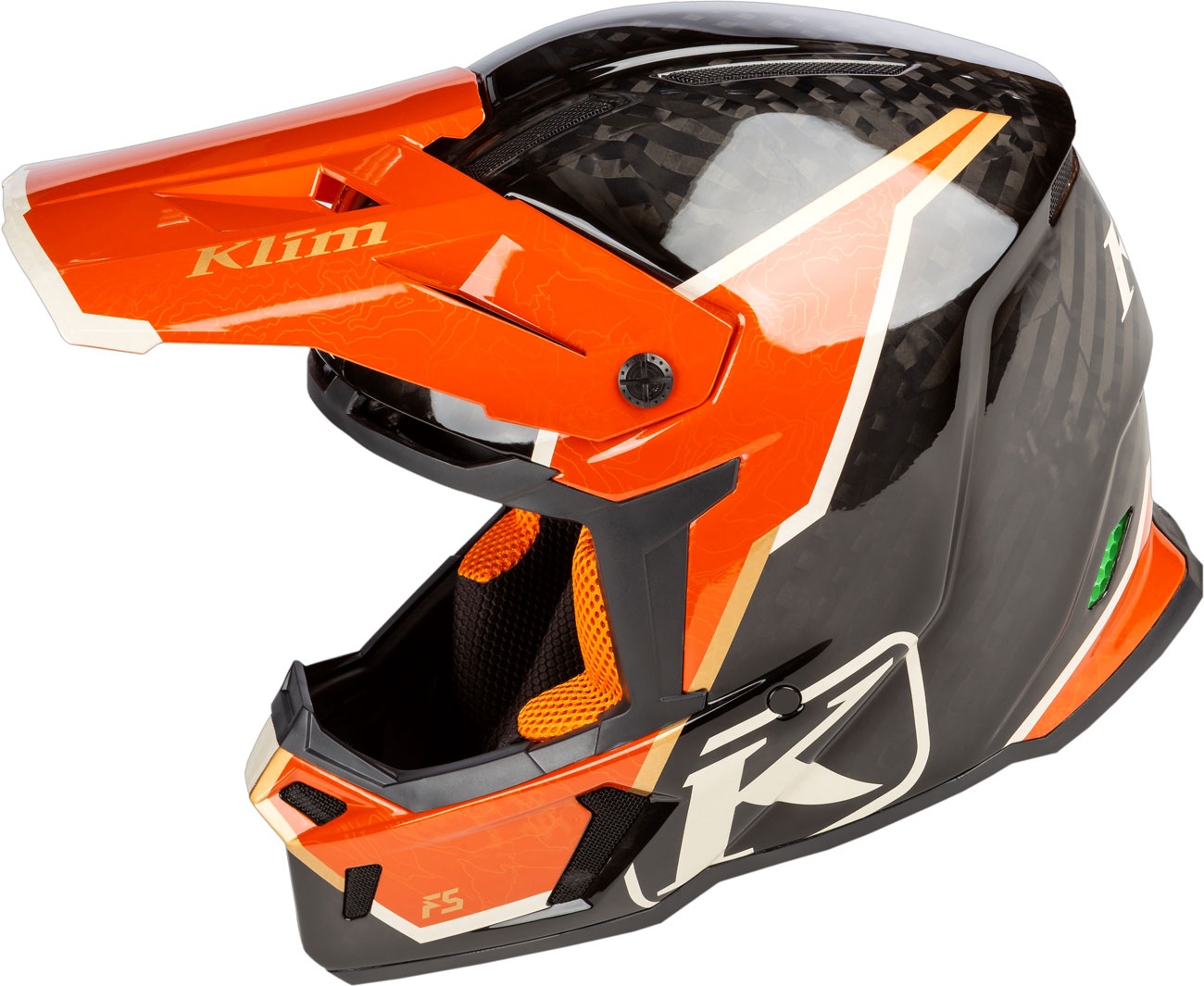 Klim F5 Koroyd Topo, Motocrosshelm - Schwarz/Orange - M