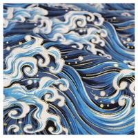 MUYUNXI 100% Baumwolle Stoffe Meterware Bronzing Stoff Für Kleidung Tischdecke Sofa Kissen 150 cm Breit Meterware Verkauft(Color:Blaue Qinghai-Welle)