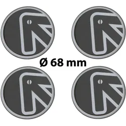 4 x Ø 68 mm Polymere Aufkleber / Pfeil / Nabenkappen, Felgendeckel