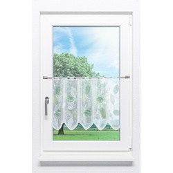 Scheibengardine Lysel - Laubblätter " (Bx H) 225cm * 45cm" Grün/minzgrün