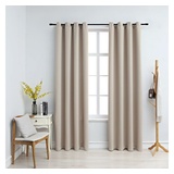 vidaXL Verdunkelungsvorhang Ösen 140 x 245 cm beige 2 St.