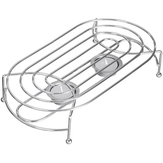 Testrut axentia Stövchen in Silber, verchromtes Warmhaltegitter für 2 Teelichter, ca. 28 x 15 cm