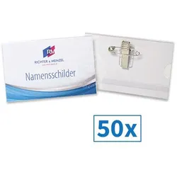 Namensschilder Innenformat 54x90mm mit Kombiklemme