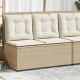 Teenpull – Gartenbank Verstellbar Mit Kissen Beige Poly Rattan