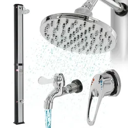 ECD Germany Solardusche Außendusche Gartendusche Dusche Regendusche 35L mit Fußdusche
