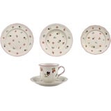 VILLEROY BOCH Set 30 Pieces Petite Fleur : (6 Dinner Plates 26cm-6 DEEP Plates 23cm- 6 Dessert Plate cm 21+ 6 Cup Coffee + 6 Sauce Plate for Coffee Cup