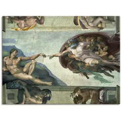 Wandbild ARTLAND "Die Erschaffung des Adam", grau (farbe bild(er): grau), B:80cm H:60cm, Canvas, Leinwand, Bilder, als Leinwandbild, Poster, Wandaufkleber in verschied. Größen