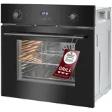 Bomann Einbaubackofen mit Grill, Heißluft & Ober-/Unterhitze | Backofen 56L Nutzinhalt | Ofen mit 50°C - 250°C Bereich & Touch Control | Oven mit 9 Backofen-Funktionen | EBO 7909 schwarz