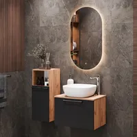 Planetmöbel Waschtischunterschrank Astra 60 cm gold eiche / anthrazit