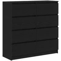 VidaXL Sideboard Schwarz Eichen-Optik 100x35x99 cm Holzwerkstoff