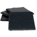 4er Set Schieferplatte 10x10cm Schwarz - 23464680