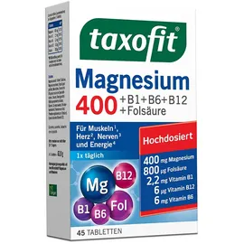 Taxofit Magnesium 400 + B1 + B6 + B12 + Folsäure Tabletten 45 St.