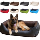 CopcoPet Rocco Hundebett Hundesofa Wendebett Kunstleder XXL ca. 125 x 100 cm Braun Schwarz