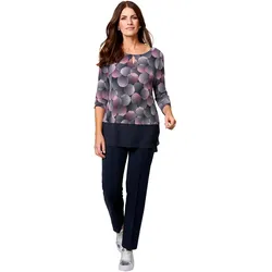 Blusenshirt »Blusenshirt gemustert«, mit Allover-Print, Gr. 38, marine-cashmere, , 31510058-38
