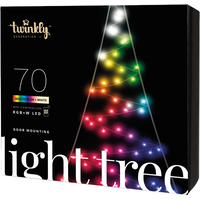 Twinkly Light Tree - Door Mounting Artificial Tree with 70 RGB + Warm White LEDs. 2 Meters. Black Wire.