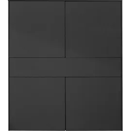Mäusbacher Imola Highboard Holzwerkstoff 121x145x42 cm, - Anthrazit matt lack/Glas anthrazit glanz),