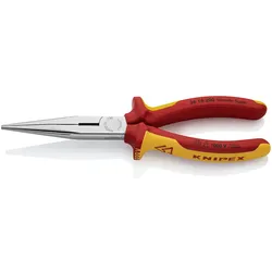 1St. Knipex 26 16 200 VDE Flachrundzange mit Schneide VDE isoliert, Zange verchr...