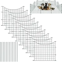 LZQ Teichzaun Gartenzaun 22tlg Set Zaun 10 Elemente Metall Gitterzaun Komplettset Hundezaun Metallzaun Steckzaun inkl. Befestigungsstäben (Underbo... - dunkelgrün