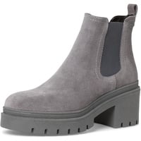 Tamaris Damen Chelsea Boots Leder Blockabsatz; GREY/grau; 41 EU - 41 EU