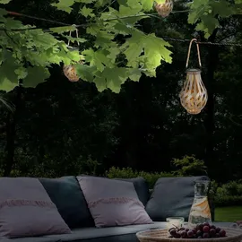 bmf-versand Solarleuchte Garten Laterne 27cm Solarlampe Außen Leuchte Solar mit Pflegetuch - Braun