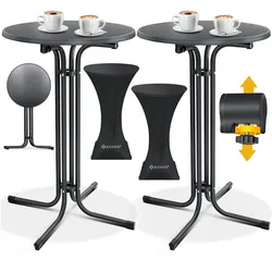 KESSER® Gastro Stehtisch klappbar - Gastronomie Bistrotisch rund - Wetterbeständiger Klapptisch Gartentisch - Runder Partytisch - Hitzebeständig - Stabil und sicher